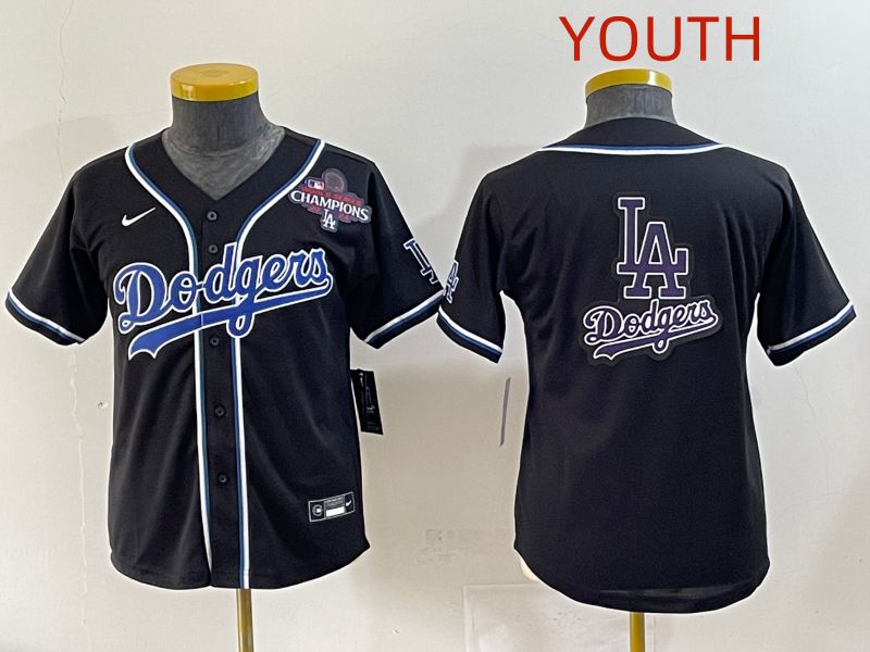 Youth 2025 Los Angeles Dodgers Blank Black Three generations Fashion Nike MLB Jersey style 29